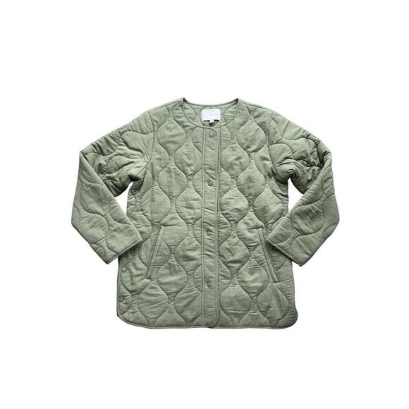 Lucky Brand Jackets & Blazers - Women Lucky Brand Olive Green Quilted Utility Jacket Size M NWOT Fall scalloped